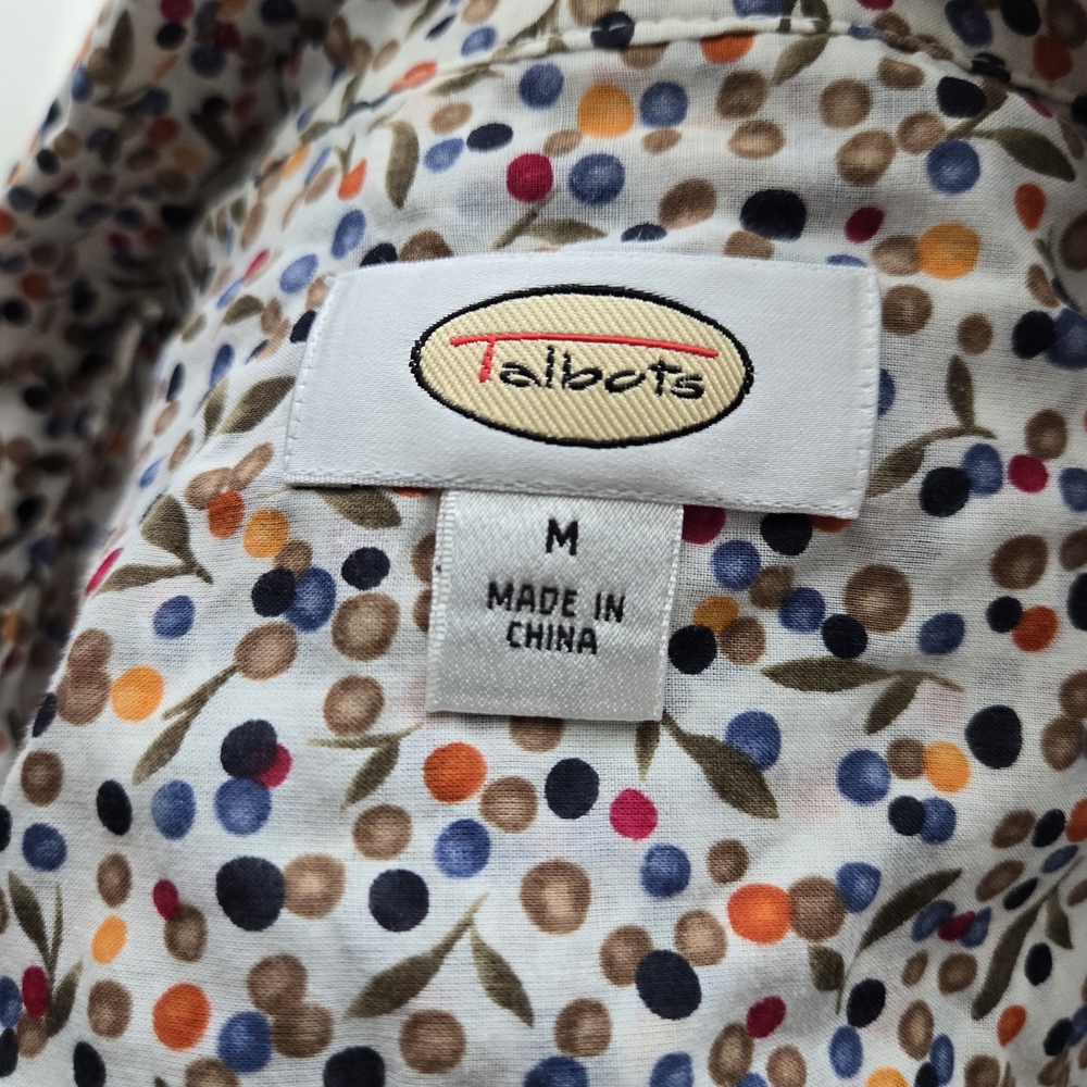 Talbots Classic Micro-floral Print Button Down Size M - Picture 6 of 8